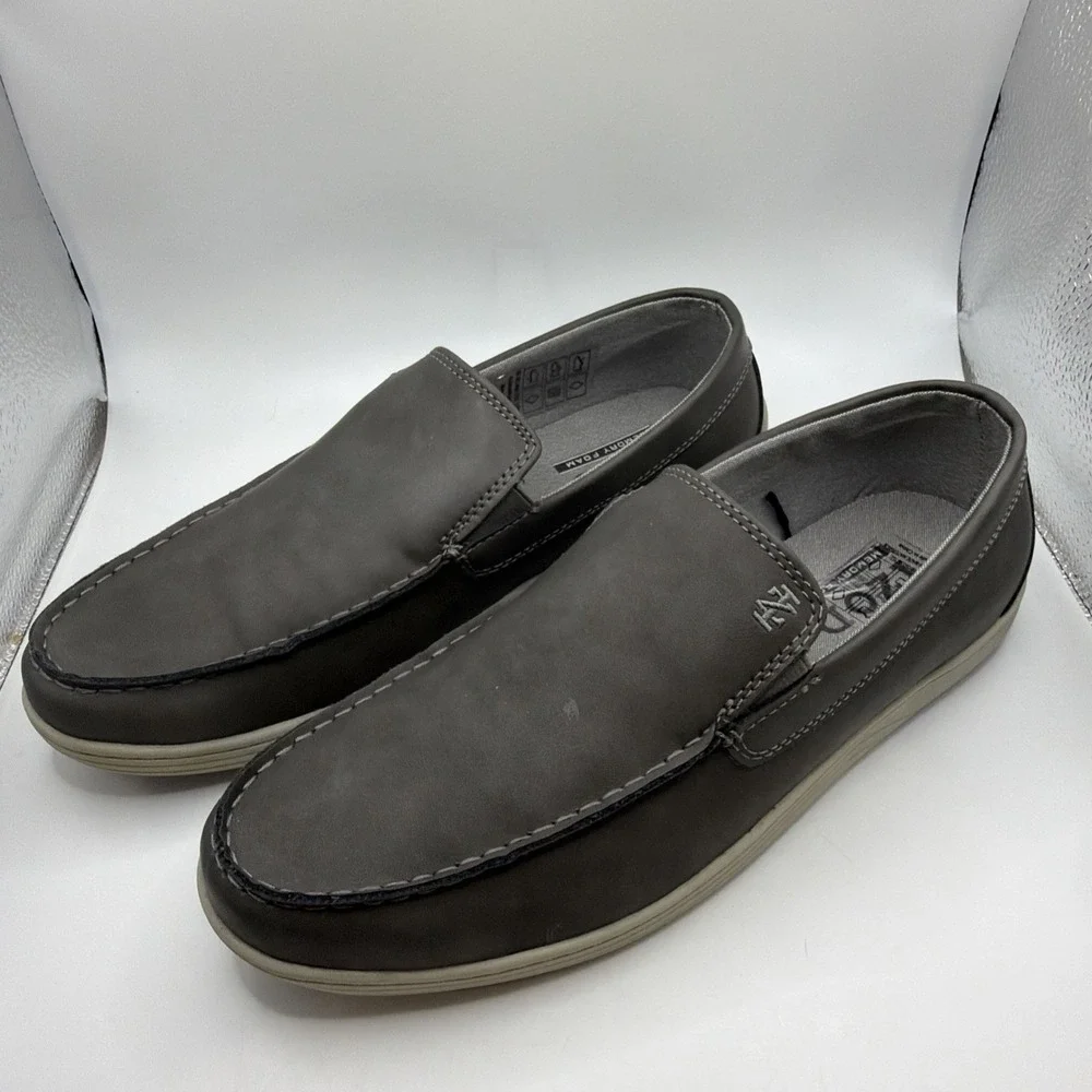 Izod Mens Seapoint Gray Sneaker Slip On Boat Beach Shoe Memory Foam Size 9.5